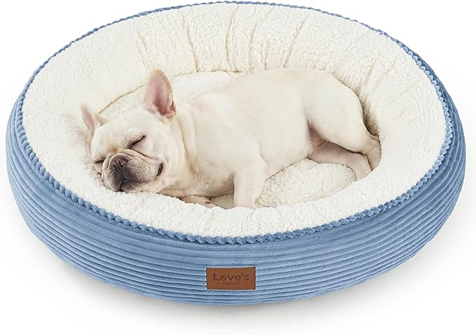 Love's cabin Round Donut Cat and Dog Cushion Bed, 30in Pet Bed by Lovescabin