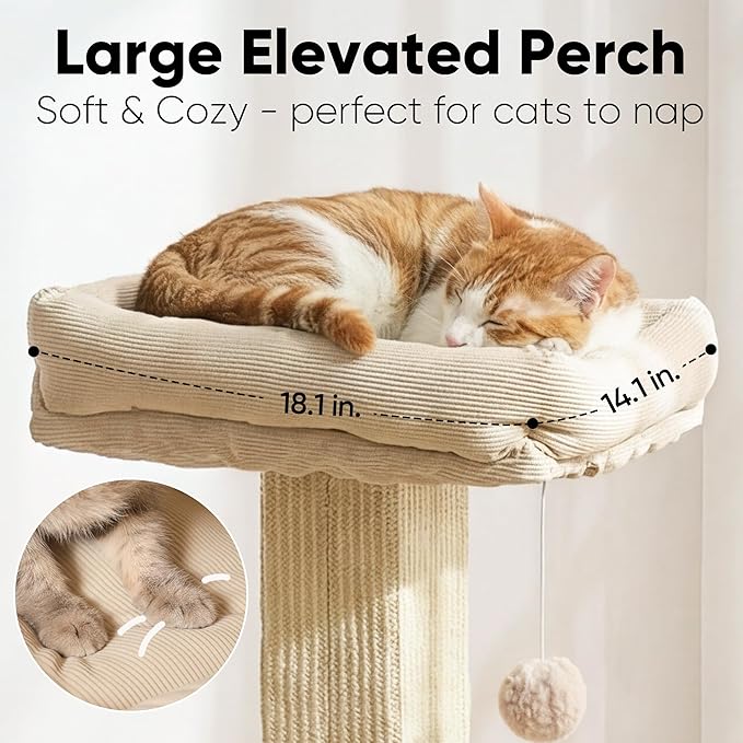 FUKUMARU Cat Scratching Post, Modern Style Tall Scratch Posts - Image 5
