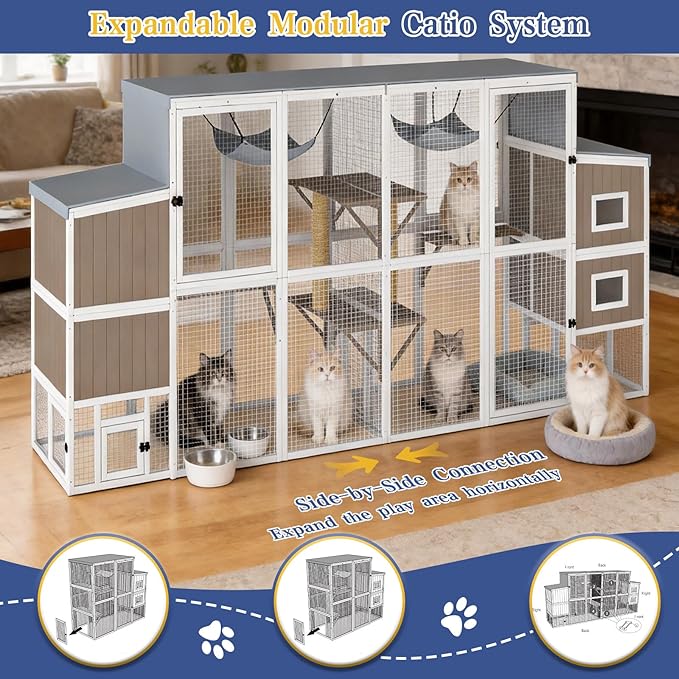 PetsCosset Large Catio Outdoor Cat Enclosure Large Cat House - Image 9