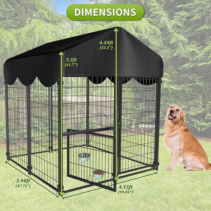 Heavy Duty Dog Kennel Outdoor, Covered Dog Kennels Outside - Image 5