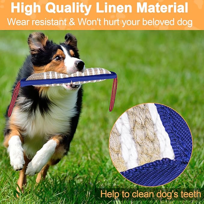 ToLanbbt Dog Tug Toy Bite Jute Pillow Pull Toy - Image 3