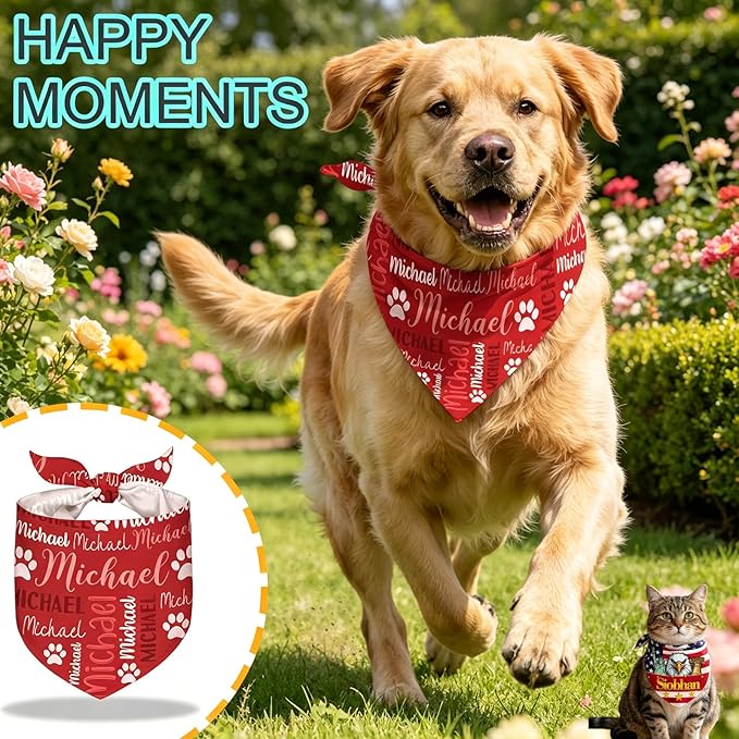Custom Dog Bandana Personalized Name Logo Photo Text Dog Scarf Customized - Image 5