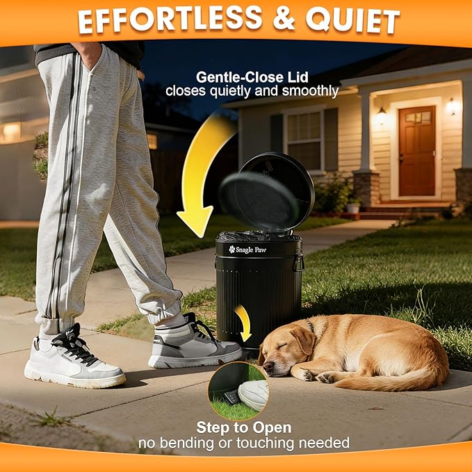 Dog Metal Poop Trash Can Outside - Image 3