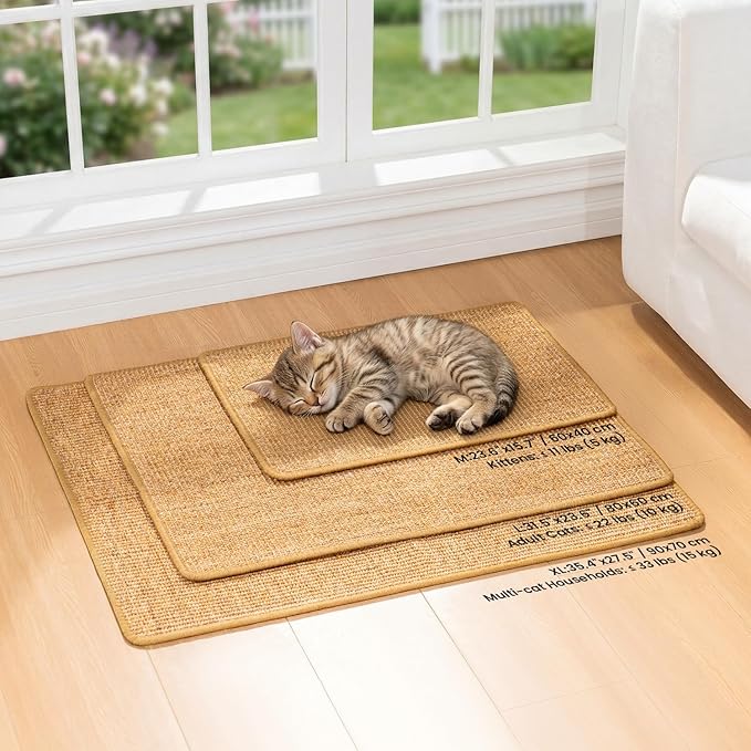 Conlun Cat Scratcher Mat, Natural Sisal Cat Scratch Pad - Image 8