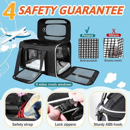 Petskd Top-Expandable Pet Carrier 18x11x11 Inches Delta American United Airline - Image 5