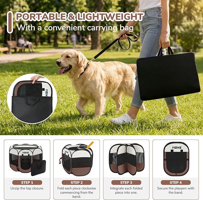 Dog Cat Playpen, Portable Small Animal Playpen Crate Indoor - Image 3