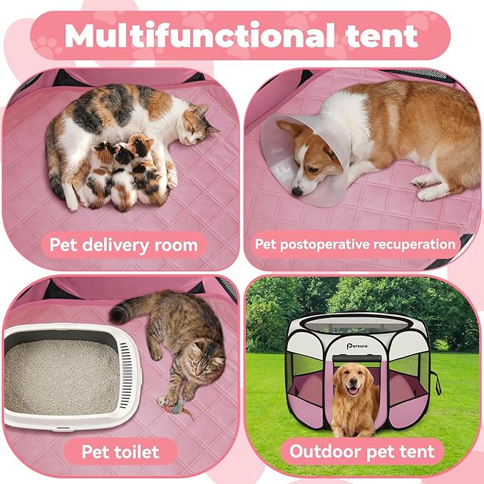 Dog Cat Playpen Indoor Outdoor for Puppy Pet Dogs Cat Recovery After Surgery - Image 3