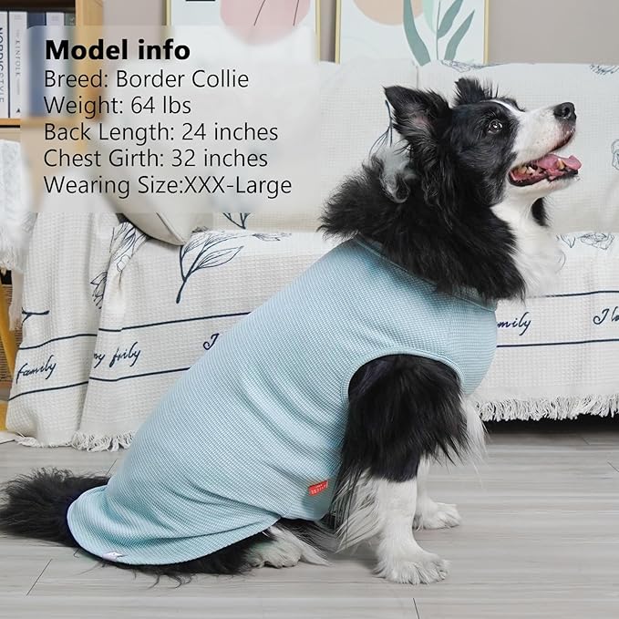 KYEESE 2Pack Waffle Dog Shirts, Lightweight Sleeveless Dog T Shirts - Image 8