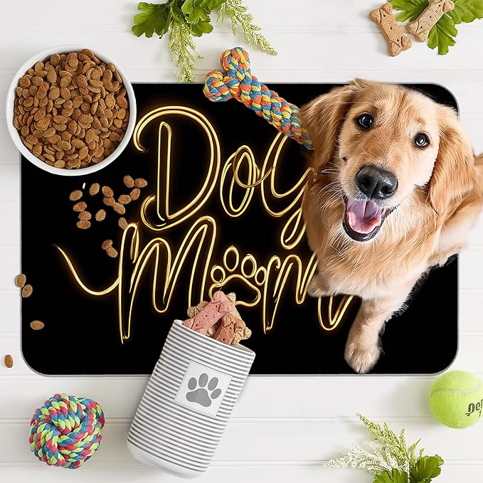 Dog Mom Food Mat for Floors, Absorbent Quick-Dry Pet Feeding Mat, Cat Dog Bowl - Image 7