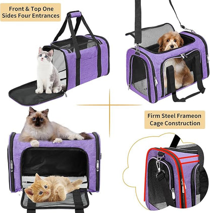 Soft-Sided Cat/Dog/Pet Carrier, Collapsible Pets Travel Carriers - Image 5