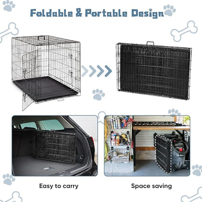 DUMOS Dog Crate, 42 Inch Large Double Door Dog Cage - Image 7