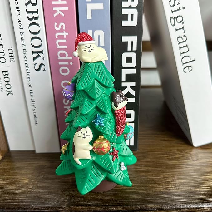 Refintural 5.1 Inch Resin Christmas Cat Tree - Image 5
