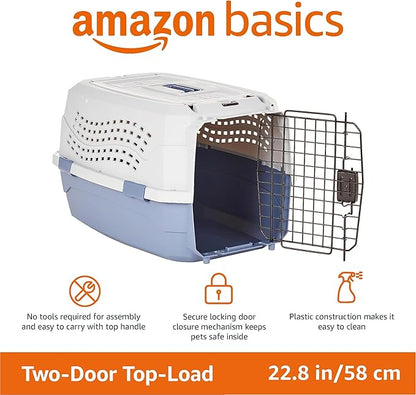 Amazon Basics Sturdy Portable 2-Door Top-Load Hard-Sided Pet Travel Carrier - Image 2