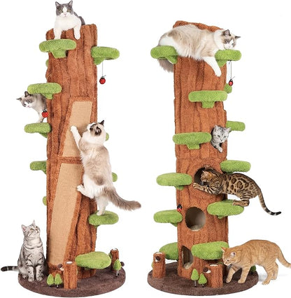 2-Pack 90.5" Tall Cat Tree for Indoor Cats, KAMABOKO Multi-Level Tall Cat Tower - Image 8