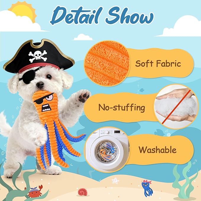 Zeaxuie Interactive Dog Toys for Chewers, 2 Pack No Stuffing Dog Toys for - Image 5