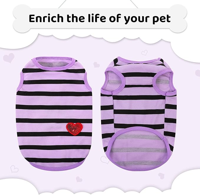 Dog Shirts for Large Dogs, Striped T-Shirts Pets Vest Pet Apparel Tee Shirts - Image 4