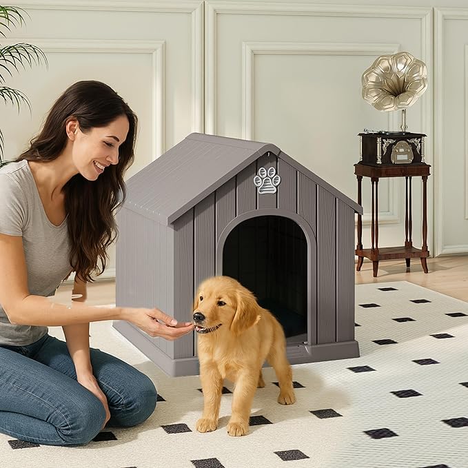 DRATO Indoor & Outdoor Dog Houses, Resin Material Pet Shelter - Image 2