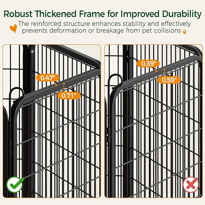 Yaheetech Dog Playpen, 40 Inch 8 Panels Heavy Duty Metal Pet Fence - Image 5