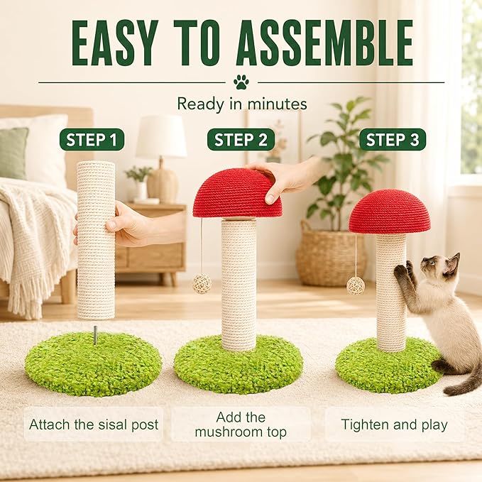 Mushroom Cat Scratching Post 11" - Image 6