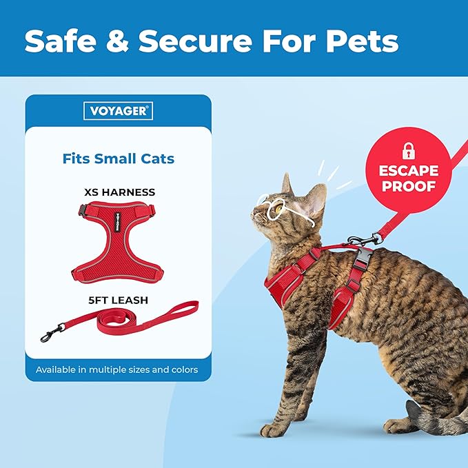 Voyager Escape-Proof Step-in Lock Cat Harness & 5ft Neoprene-Handle Leash Set - Image 2