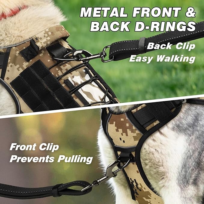 WINGOIN Tactical Dog Harness for Large Dogs, Heavy Duty No Pull Dog Harness - Image 3