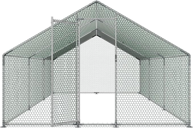 VEVOR Large Metal Chicken Coop, 19.7x9.8x6.5ft Walk-in Chicken Runs - Image 9