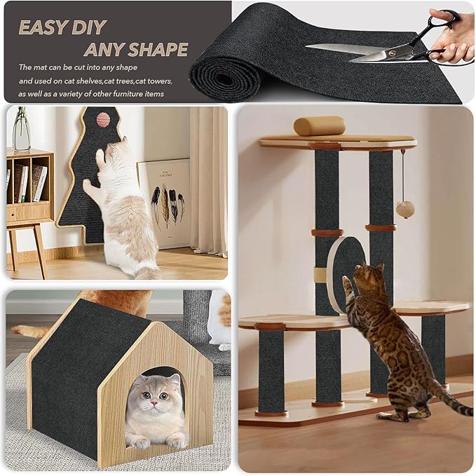 78.7"X15.8" Cat Scratching Mat, Self-Adhesive Cats Carpet, DIY Scratch - Image 2