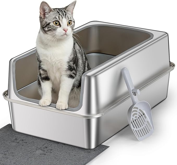Stainless Steel Litter Box by Aothey