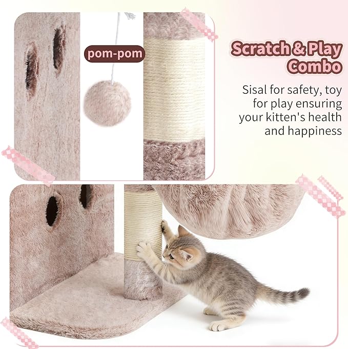 Heybly Cat Tree, 26.3-inch Cat Tower - Image 7