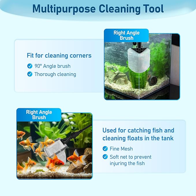 Mogoko 6 in 1 Aquarium Cleaning Tool Kit, Algae Scraper Scrubber Pad Scrub - Image 6