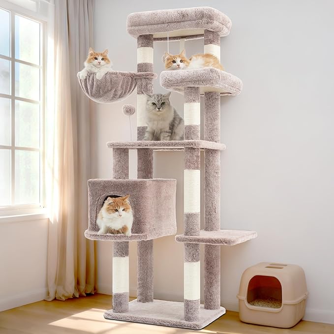 Gitelsnour Cat Tree for Indoor Cats, 55.1 inch Cat Tower - Image 8