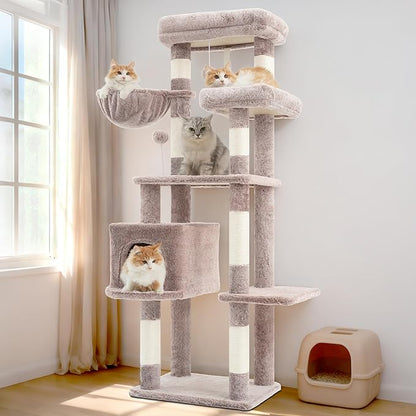 Gitelsnour Cat Tree for Indoor Cats, 55.1 inch Cat Tower - Image 8
