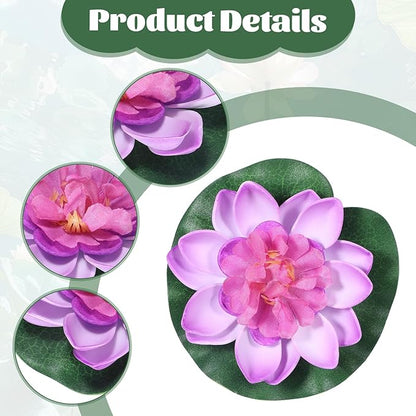 2PCS 10CM/3.94Inch Birdbath Fountain Accessory, Artificial Floating Foam Lotus - Image 3