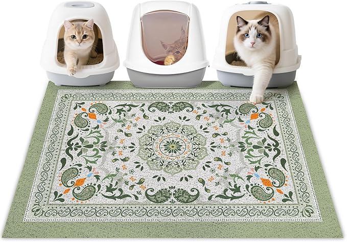 Unicorn Catcher Cat Litter Mat 40" x 30" Non-Slip Litter Box Mat Washable by UnicornCatcher
