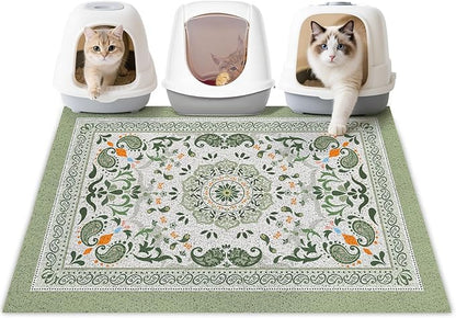 Unicorn Catcher Cat Litter Mat 40" x 30" Non-Slip Litter Box Mat Washable by UnicornCatcher