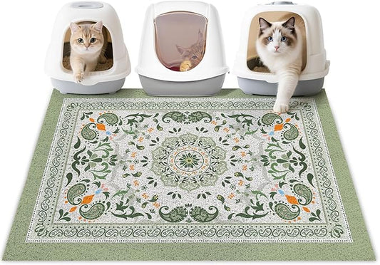 Unicorn Catcher Cat Litter Mat 40" x 30" Non-Slip Litter Box Mat Washable by UnicornCatcher
