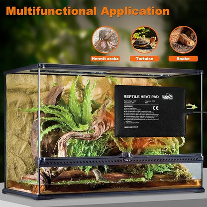 LUCKY HERP Reptile Heat Pad 6x8 Inch 8W Under Tank Terrarium Heating Mat - Image 6