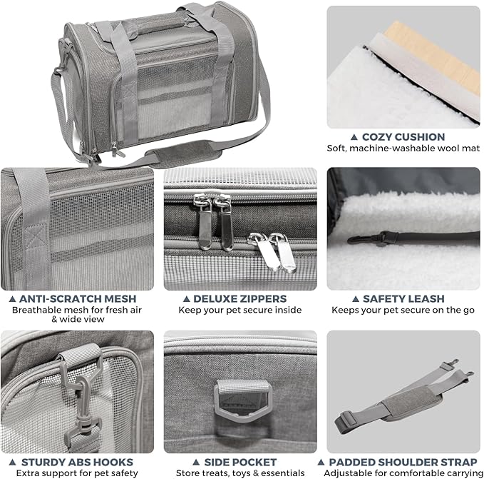 Expandable Cat Carrier Airline Approved Soft-Sided Pet Travel Carrier - Image 4