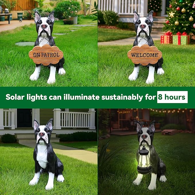 Boston Terrier Dog Garden Statue - Image 6