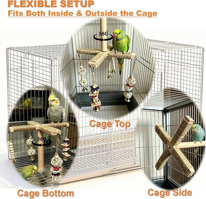 360° Rotating Bird Perch Stand - Image 6