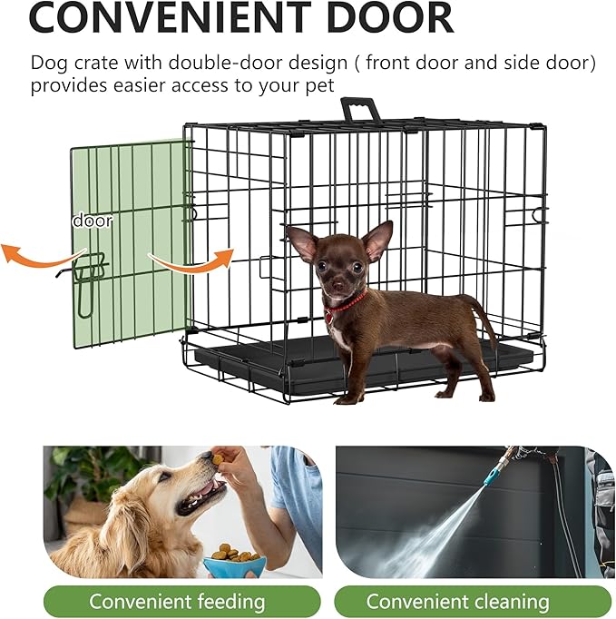 FDW Dog Crate 18-Inch Dog Cage Foldable Metal Kennel - Image 4