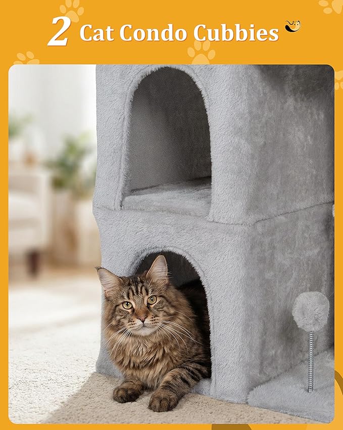 Aechonow Cat Tree for Large Cat, 19x16.5In Large Cat Perch, Adult Cat Tower for - Image 5