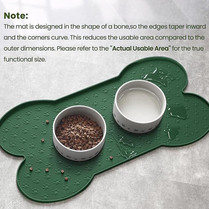 PWTAA Dog Food Mat Anti-Slip Silicone Dog Bowl Mat Thicker Pet Placemat - Image 4