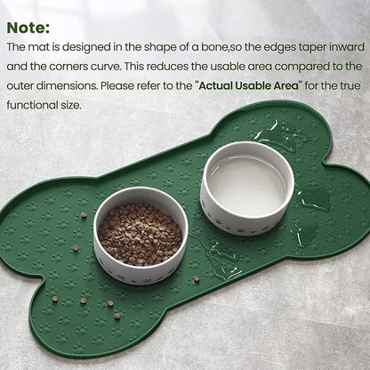 PWTAA Dog Food Mat Anti-Slip Silicone Dog Bowl Mat Thicker Pet Placemat - Image 4
