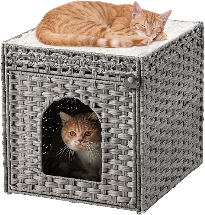 SETVSON Cat Beds for Indoor Cats Extra Large Double Cat Cave Pet Cube, by SETVSON
