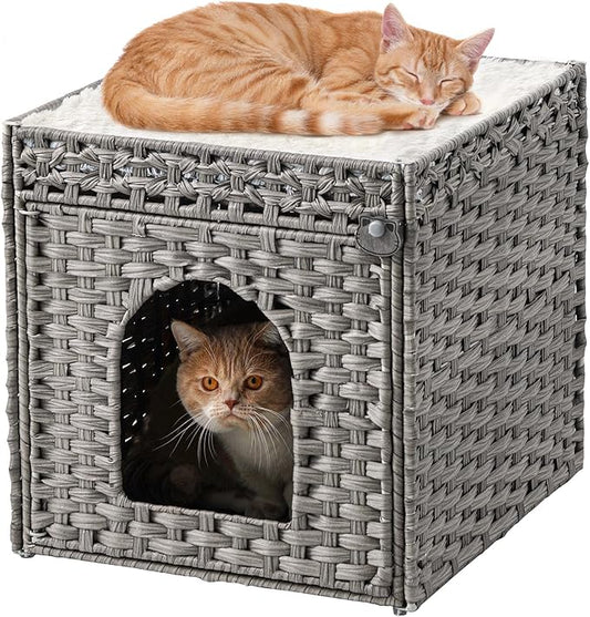 SETVSON Cat Beds for Indoor Cats Extra Large Double Cat Cave Pet Cube, by SETVSON