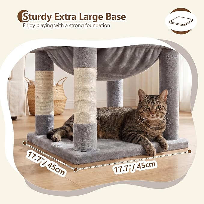 Heybly Cat Tree, 53.1-Inch Corner Stable Cat Tower - Image 8