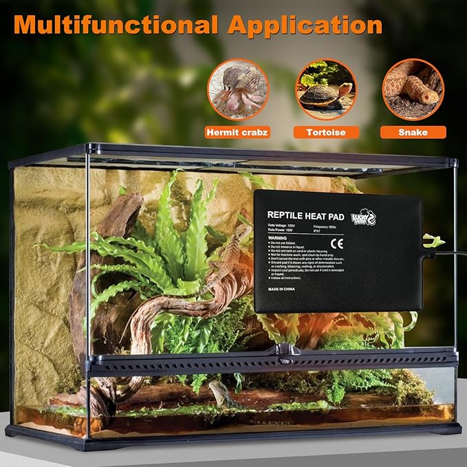 LUCKY HERP Reptile Heat Pad 8x12 Inch 16W Under Tank Terrarium Heating Mat - Image 6
