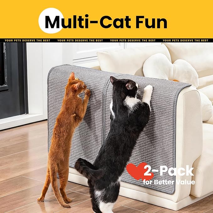 Conlun Cat Scratcher Mat, Natural Sisal Cat Scratch Pad - Image 2