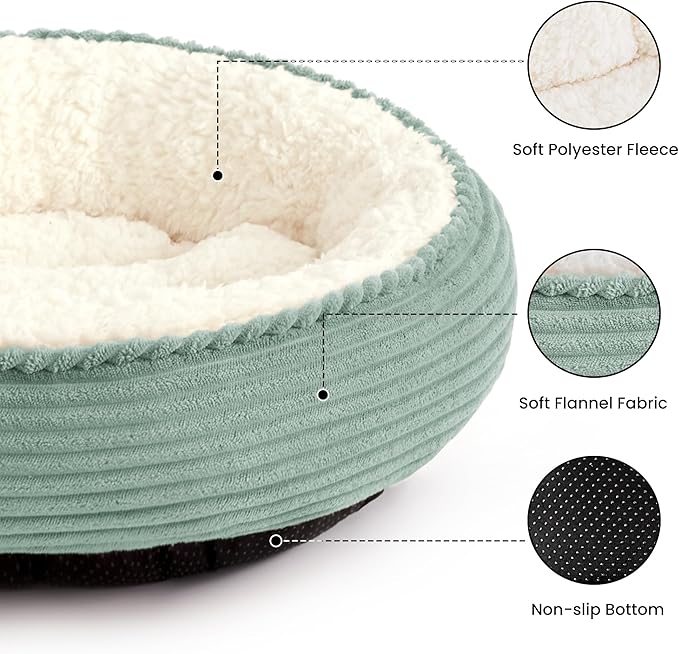 Love's cabin Round Donut Cat and Dog Cushion Bed, 24in Pet Bed - Image 2